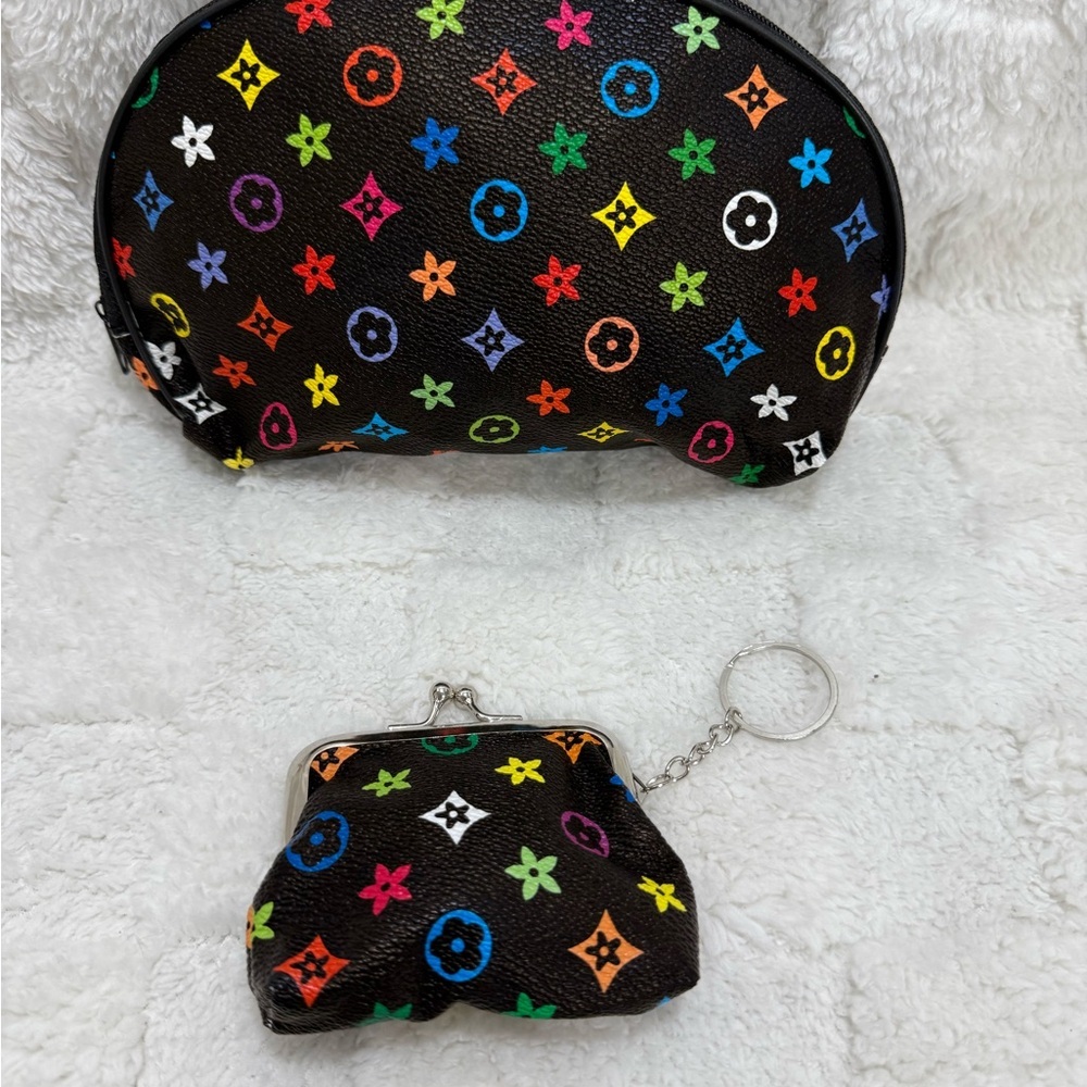 Colorful Monogram Coin Purse Set